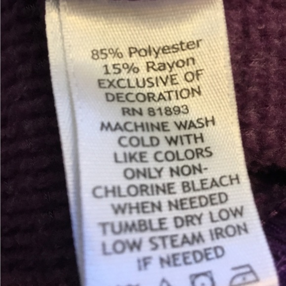 SWEATSHIRT 1X denim&co. Purple, Fleecy inside. Long sleeve crewneck - Picture 8 of 8